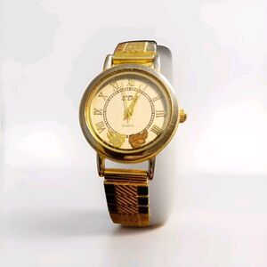 SDG Womens Watch Gold Tone With Stretch Band Quartz Wristwatch